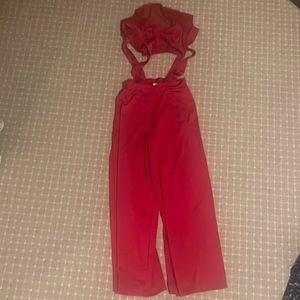 Red two piece sassy jazz costume
